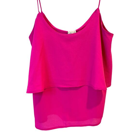 Anthropologie Coquette Paper Crane Like New Pink Tiered Layered spaghetti strap - Picture 1 of 6